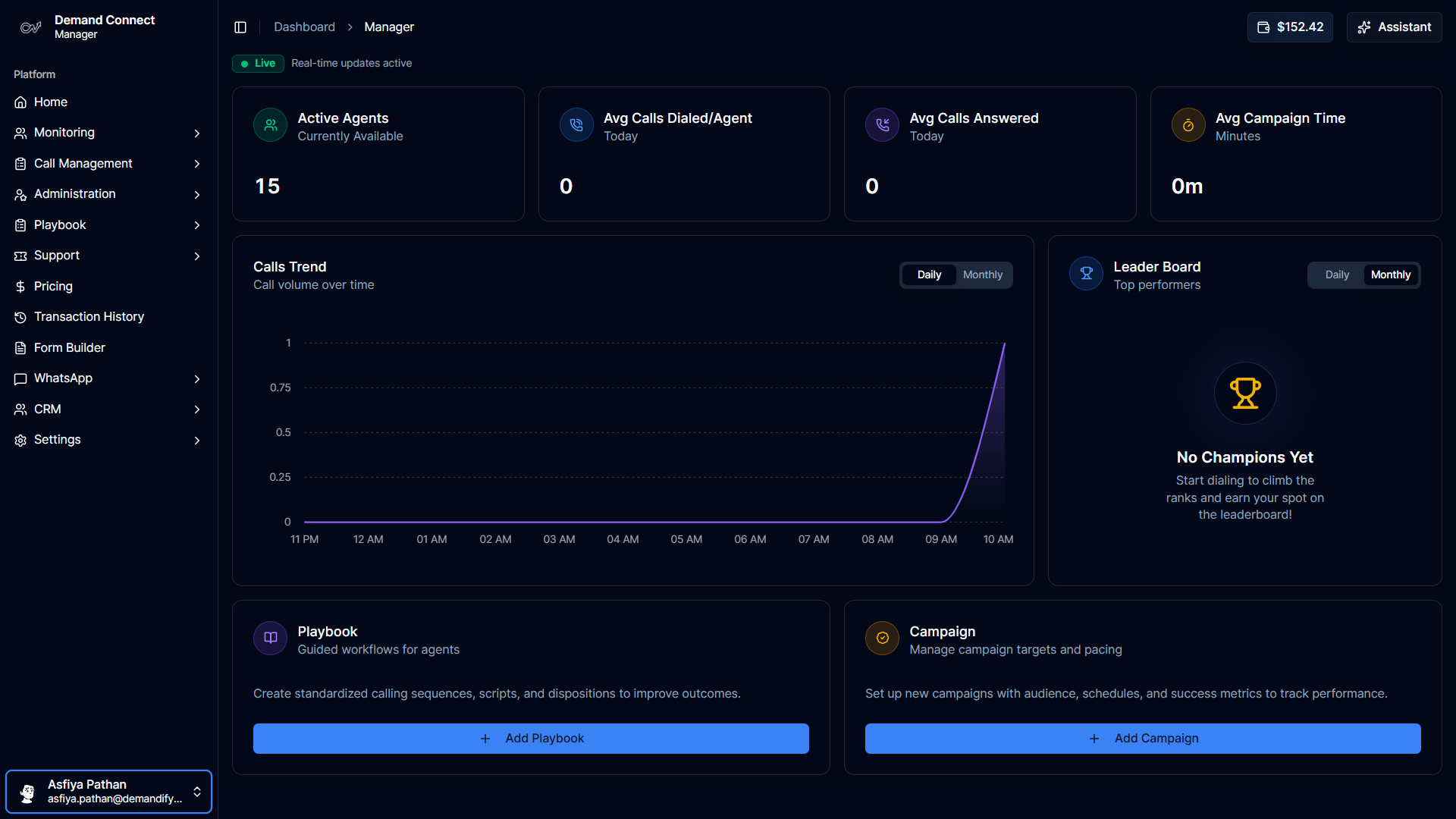 DemandConnect Dashboard - Dark Mode