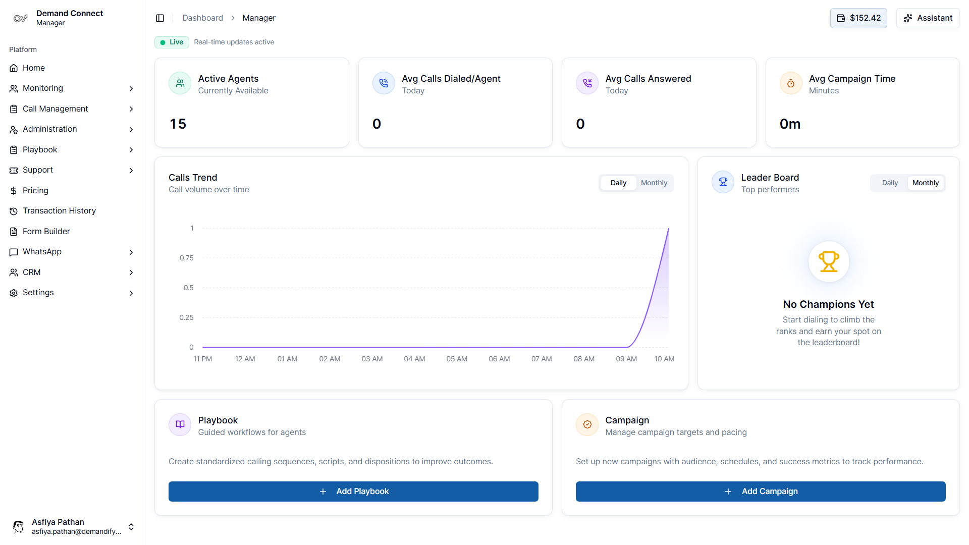 DemandConnect Dashboard - Light Mode